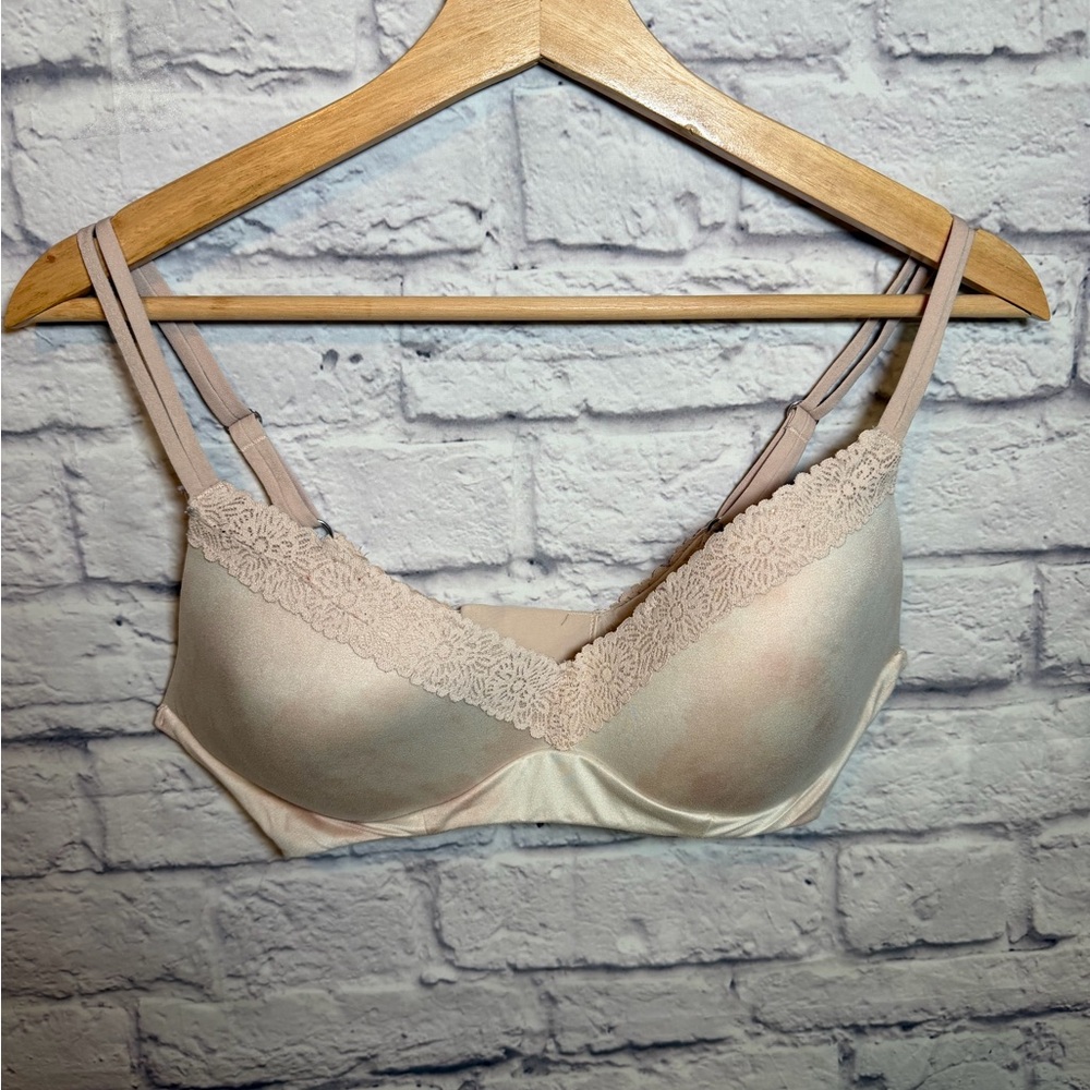 Aerie Real Sunnie bra 34 D pink white tie dye print